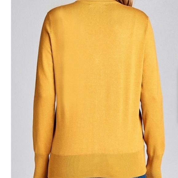 Yellow V-neck Button Up Classic Cardigan - Picture 2 of 2